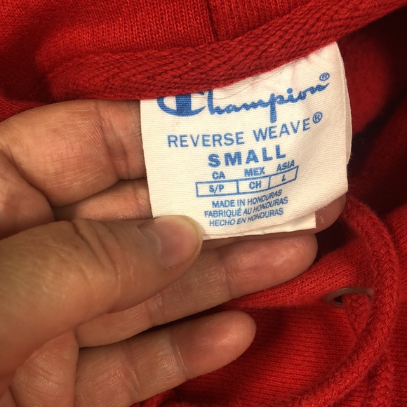 Champion red sweater shirt hoodie - Picture 5 of 9